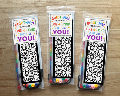 Flower Coloring Bookmark Craft Kit