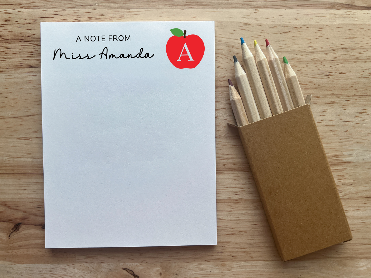 Personalized Apple Note from Teacher Notepad