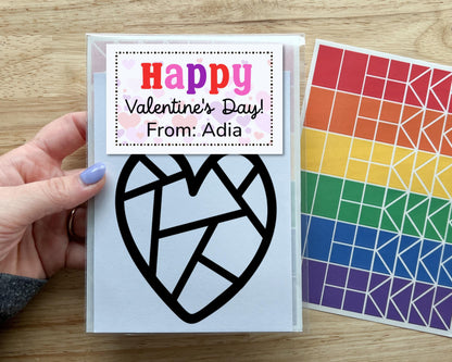 Valentines Day Class Favor, Heart Suncatcher Craft Kit