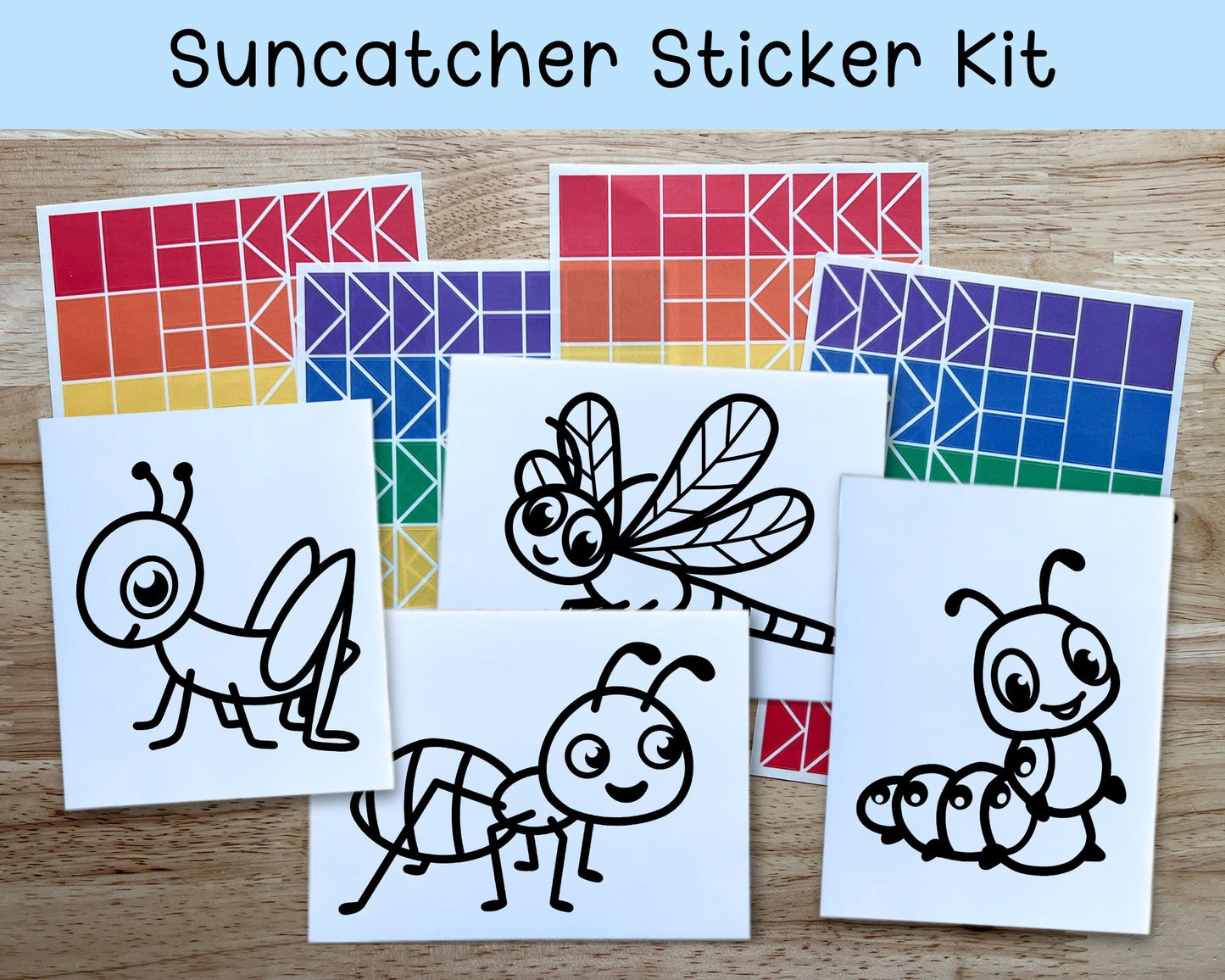 Insect Suncatcher Sticker Craft Kit, Set of 4