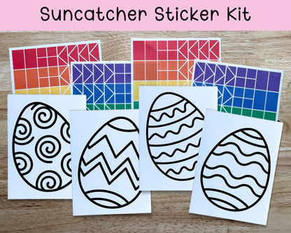 Easter Egg Suncatcher Sticker Craft Kit, Set of 4