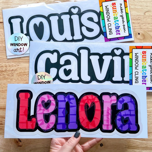 Personalized Valentine Large Name Suncatcher Sticker Craft Kit