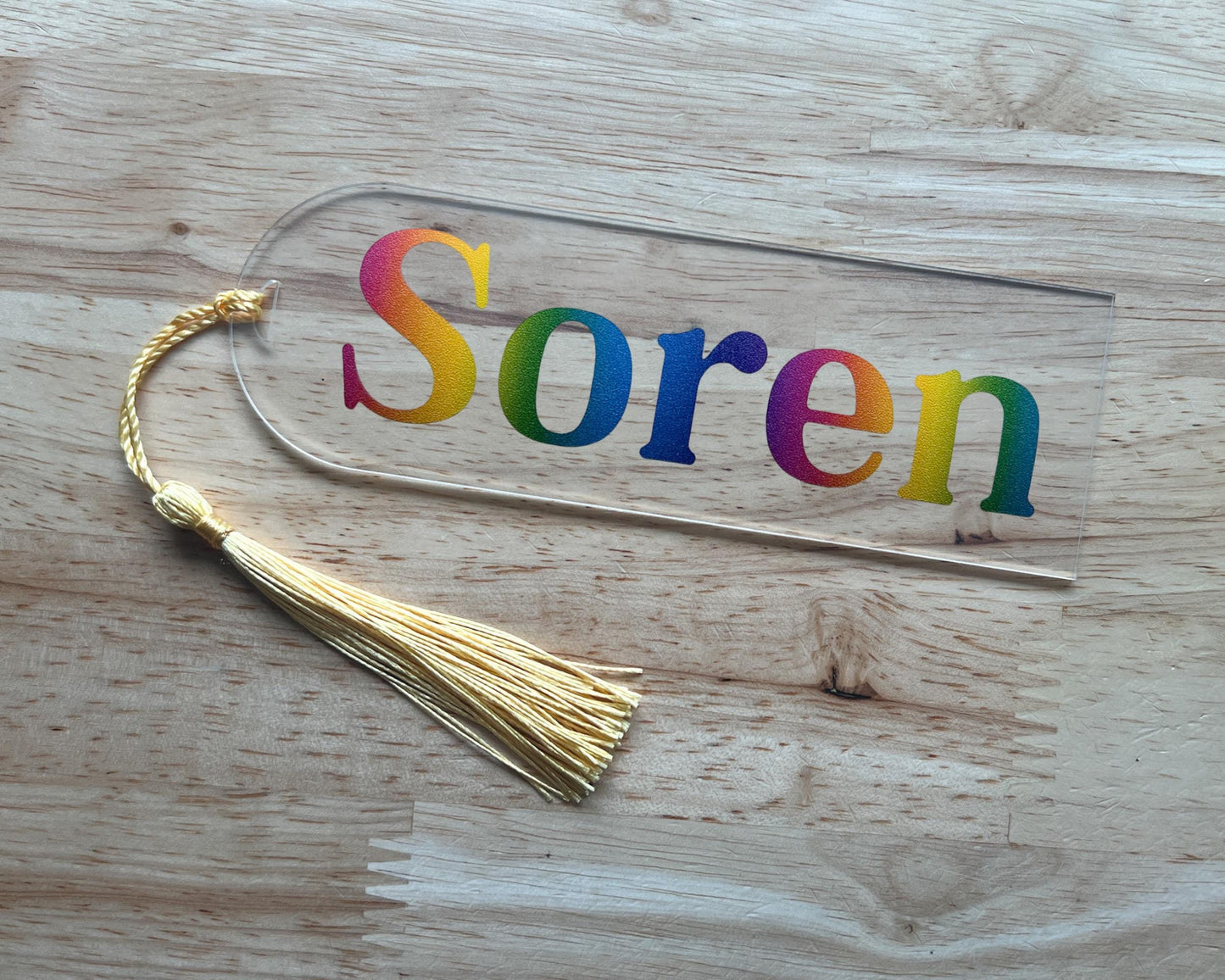 Personalized Rainbow Name Bookmark