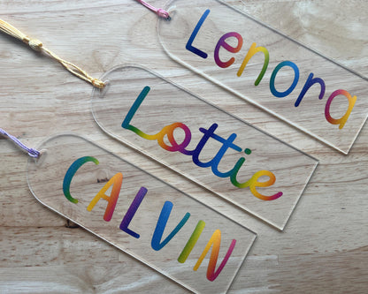 Personalized Rainbow Name Bookmark