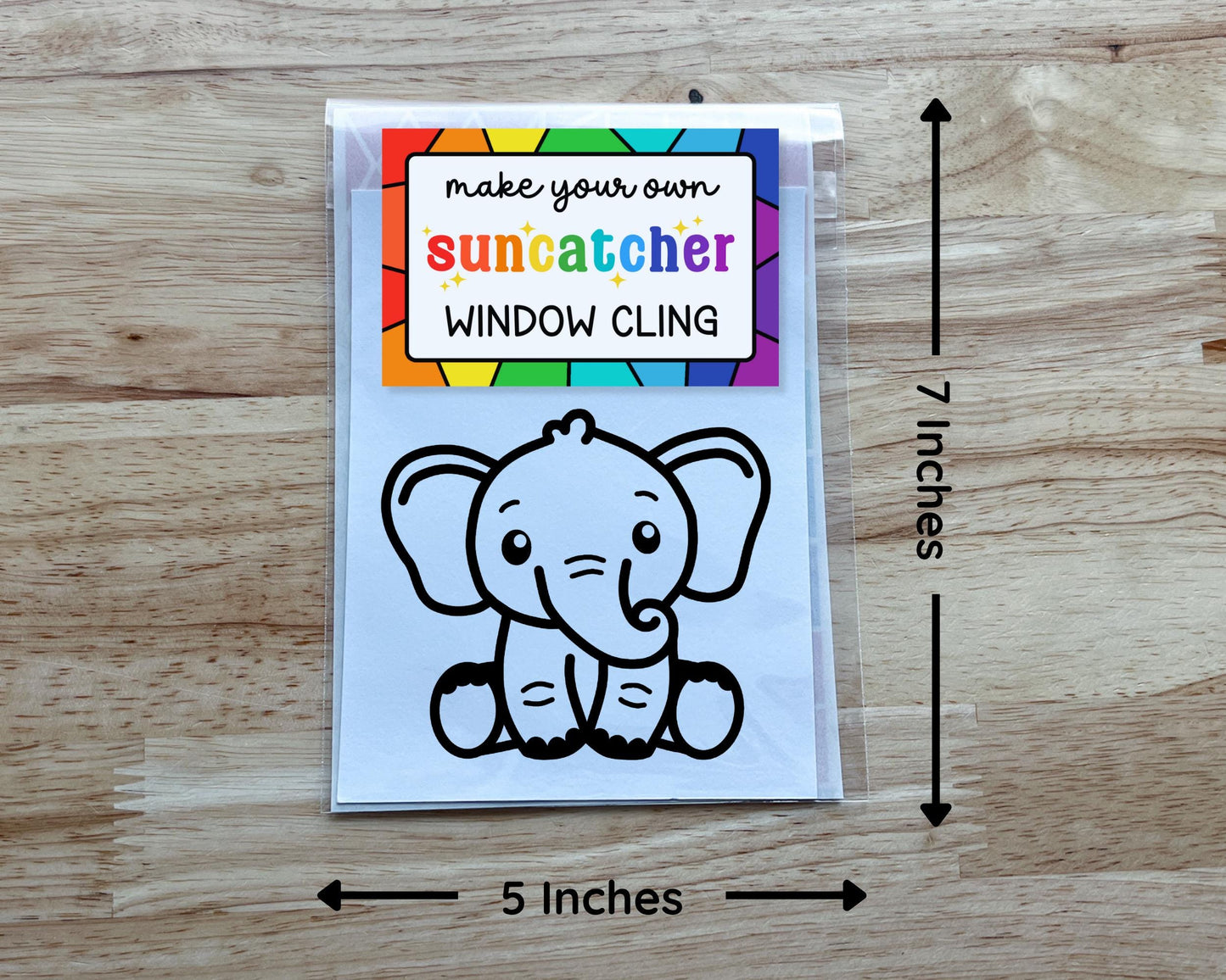 Safari Animal Suncatcher Sticker Craft Kit, Set of 4