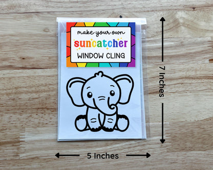 Safari Animal Suncatcher Sticker Craft Kit, Set of 4