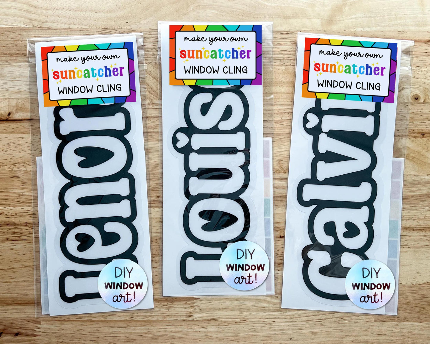 Personalized Valentine Large Name Suncatcher Sticker Craft Kit