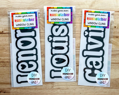 Personalized Valentine Large Name Suncatcher Sticker Craft Kit