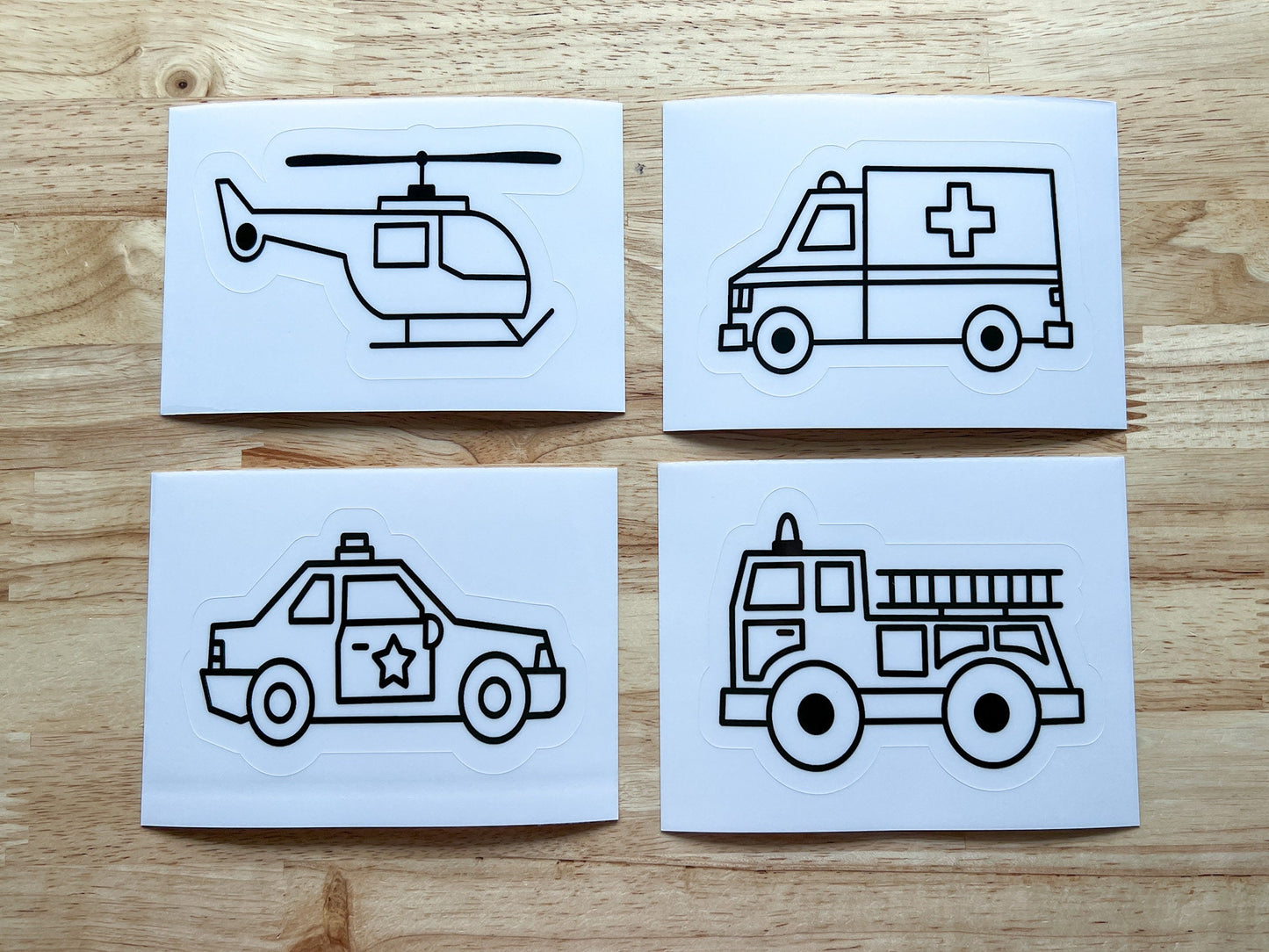 Emergency Vehicle Suncatcher Sticker Craft Kit, Set of 4
