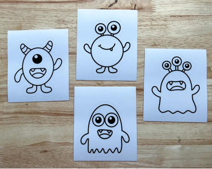 Monster Suncatcher Sticker Craft Kit, Set of 4