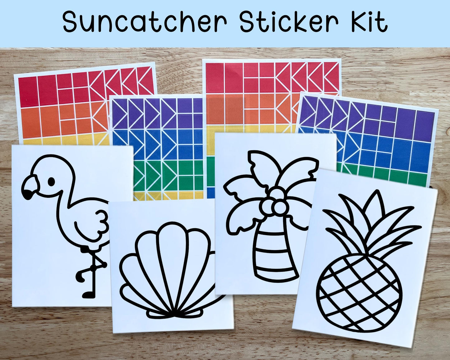 Beach Suncatcher Sticker Craft Kit, Set of 4