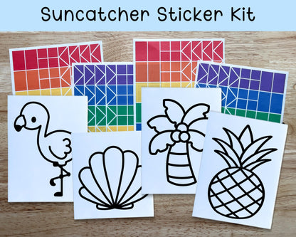 Beach Suncatcher Sticker Craft Kit, Set of 4