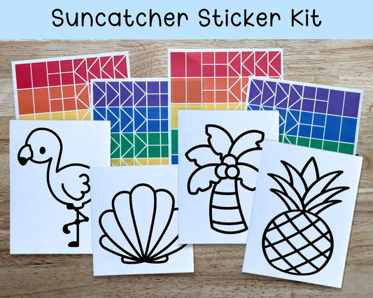 Beach Suncatcher Sticker Craft Kit, Set of 4