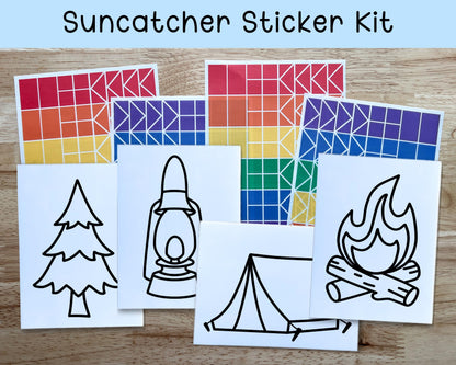 Camping Suncatcher Sticker Craft Kit, Set of 4