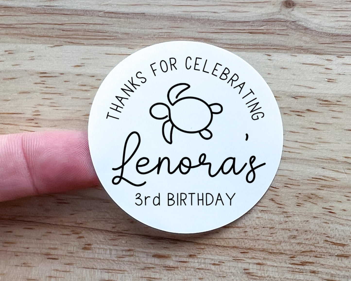 Sea Turtle Birthday Party Favor Labels (Set of 10)