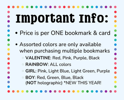 Bulk Magnetic Bookmark Valentines Day Favors