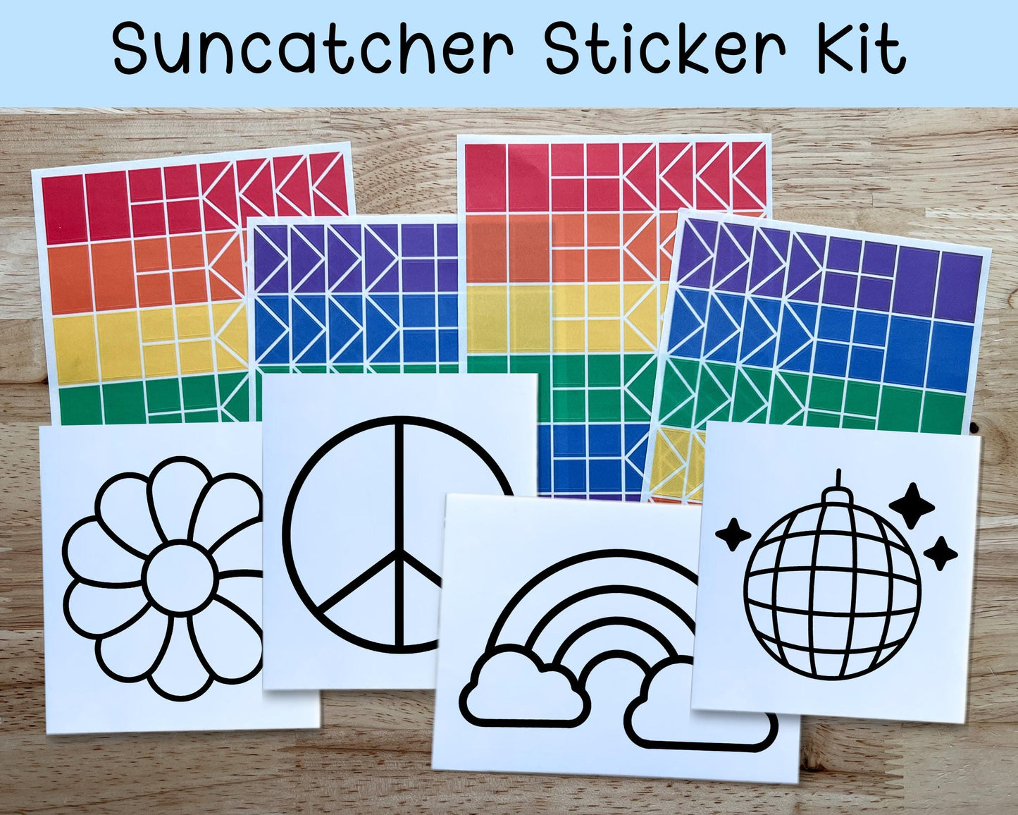 Groovy Suncatcher Sticker Craft Kit, Set of 4