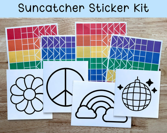 Groovy Suncatcher Sticker Craft Kit, Set of 4