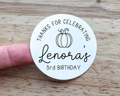 Fall Birthday Party Favor Labels (Set of 10)