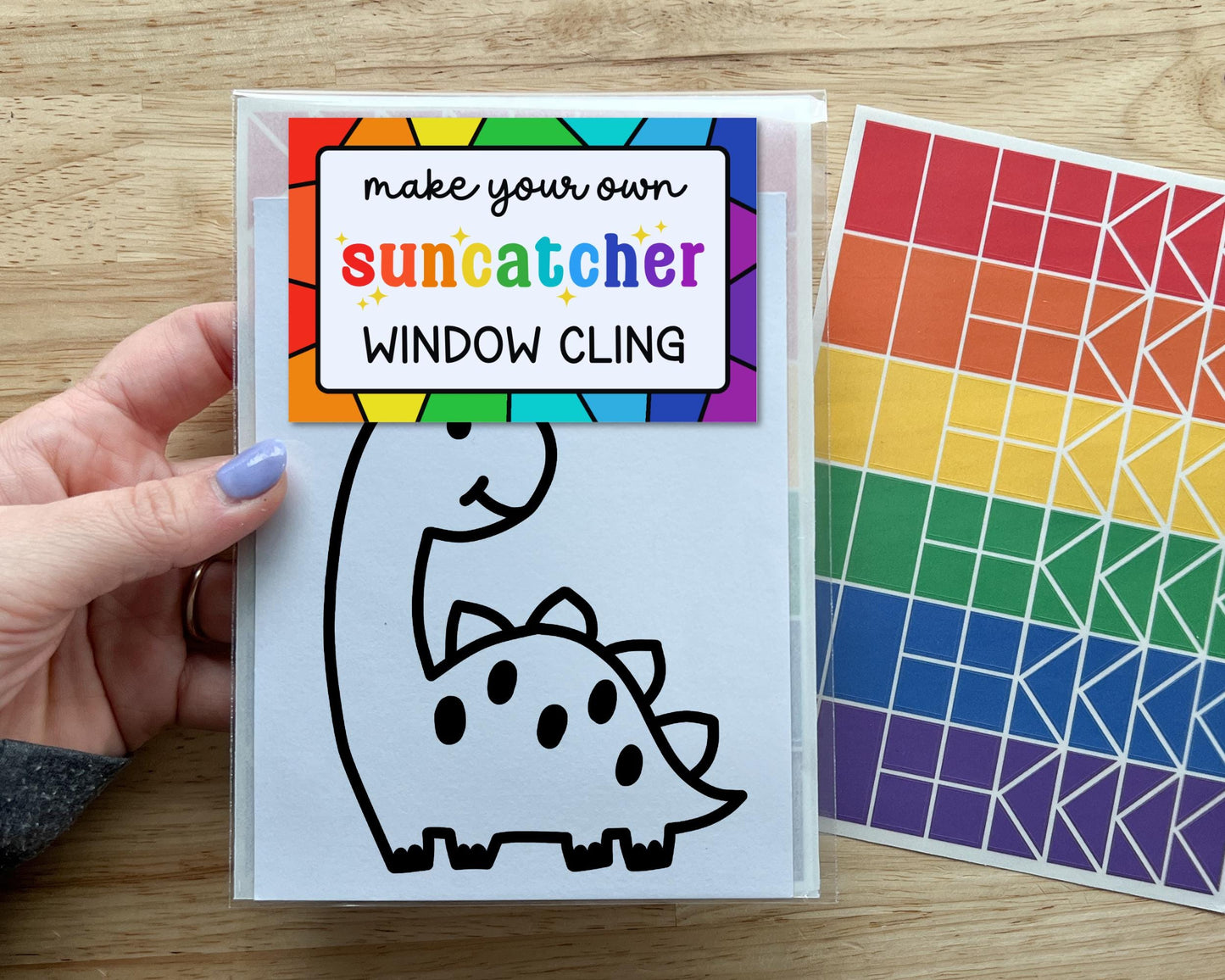 Brontosaurus Suncatcher Sticker Craft Kit