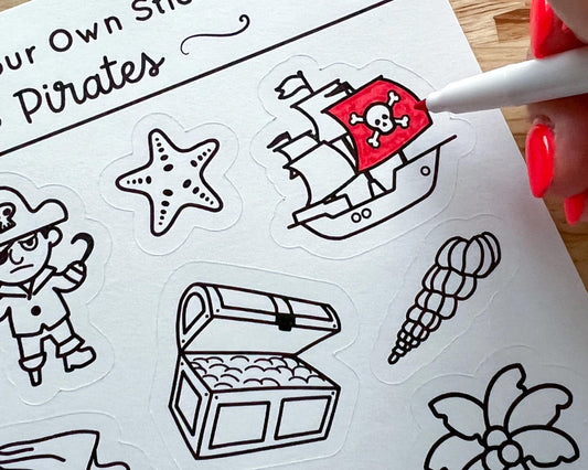 Pirate Color Your Own Stickers