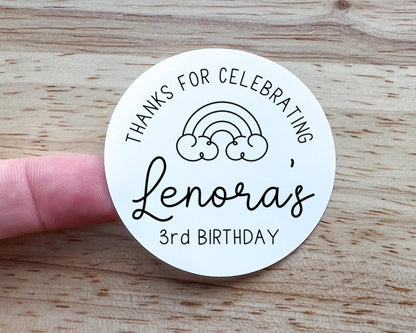 Rainbow Birthday Party Favor Labels (Set of 10)