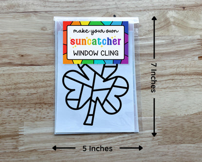 St Patricks Day Suncatcher Sticker Craft Kit, Set of 4