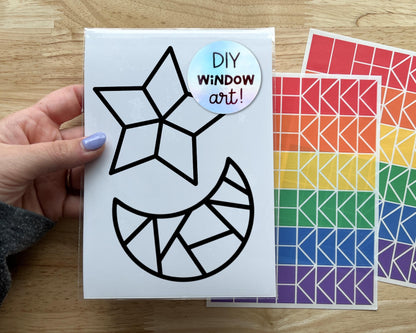 Moon and Star Suncatcher Sticker Craft Kit, 2 Pack