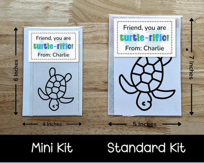 Sea Turtle Valentines Day Class Favor, Suncatcher Craft Kit