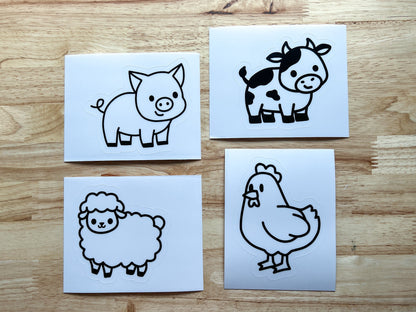 Farm Animal Suncatcher Sticker Craft Kit, Set of 4