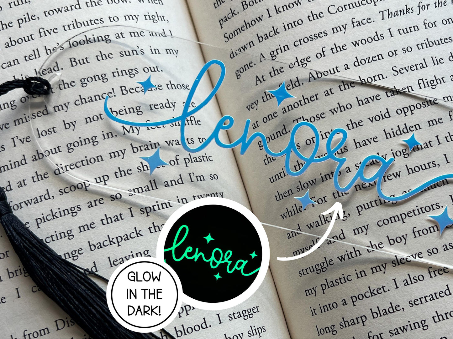 Personalized Holographic Bookmark, Glow in the Dark