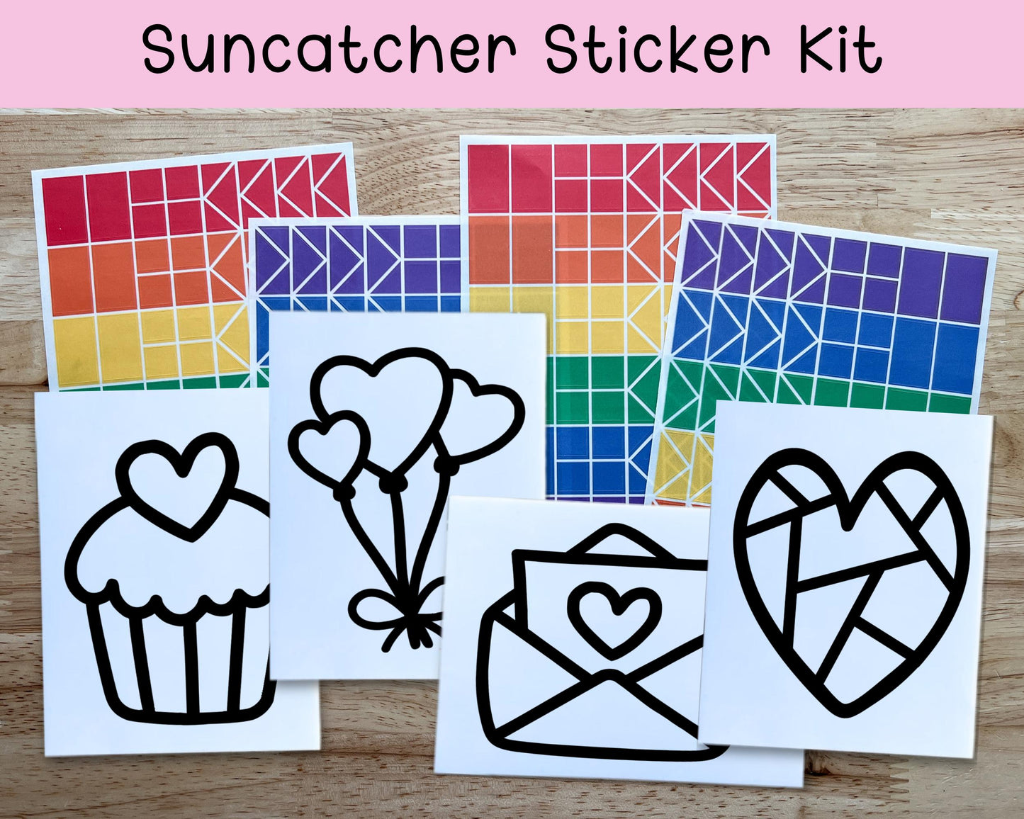 Valentine Suncatcher Sticker Craft Kit, Set of 4