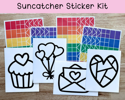 Valentine Suncatcher Sticker Craft Kit, Set of 4