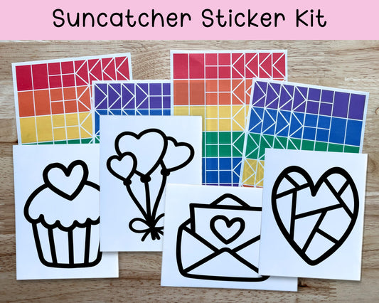 Valentine Suncatcher Sticker Craft Kit, Set of 4