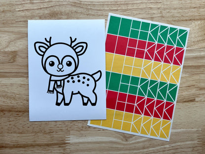 Christmas Reindeer Suncatcher Sticker Craft Kit