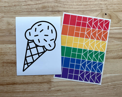 Ice Cream Suncatcher Sticker Craft Kit
