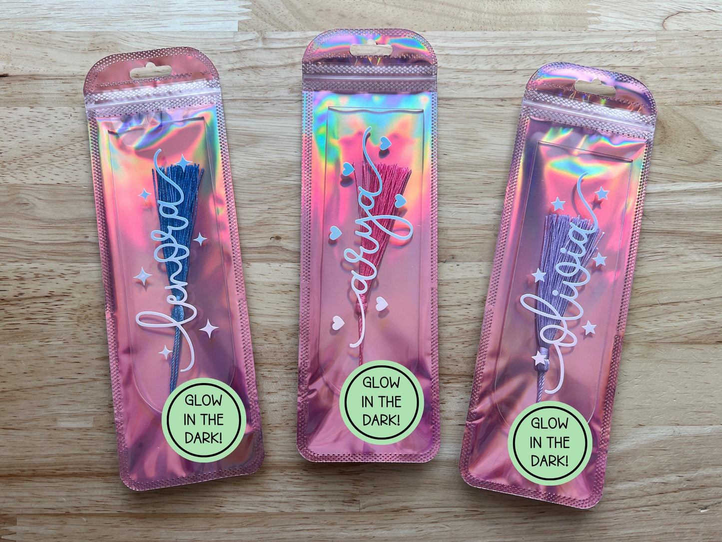 Personalized Holographic Bookmark, Glow in the Dark