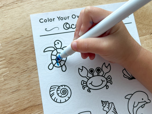 Ocean Color Your Own Stickers