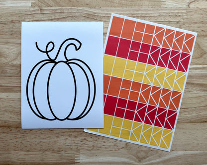 Fall Pumpkin Suncatcher Sticker Craft Kit