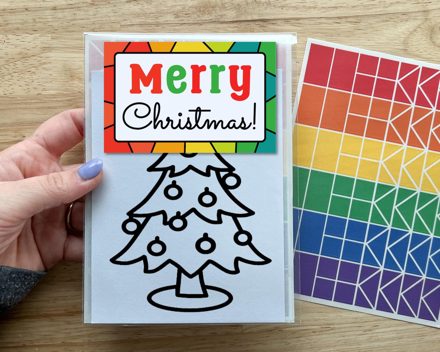 Christmas Tree Suncatcher, Holiday Craft Kit