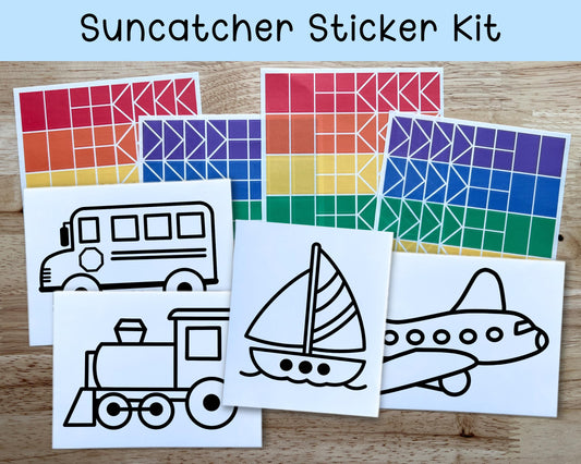 Transportation Suncatcher Sticker Craft Kit, Set of 4