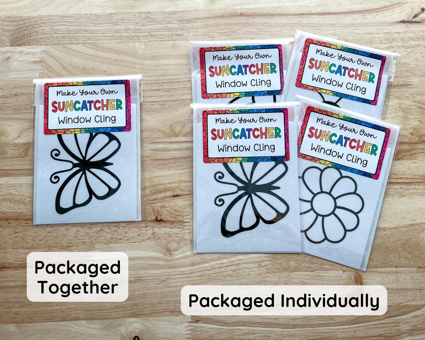 Christmas Suncatcher Sticker Craft Kit, Set of 4