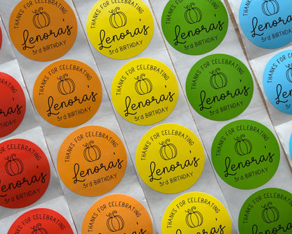 Fall Birthday Party Favor Labels (Set of 10)
