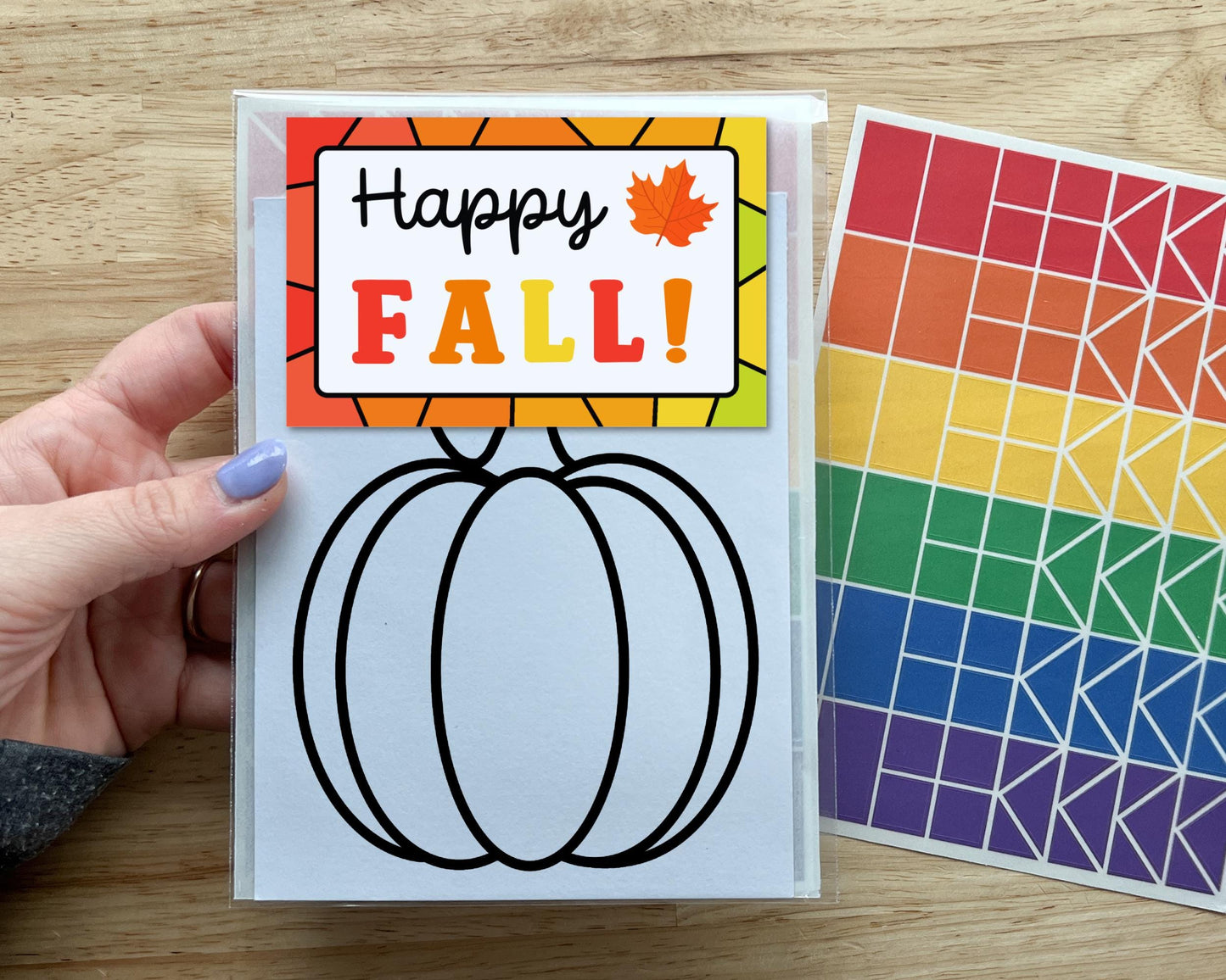 Fall Pumpkin Suncatcher Sticker Craft Kit