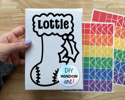 Personalized Christmas Stocking Suncatcher Holiday Craft Kit