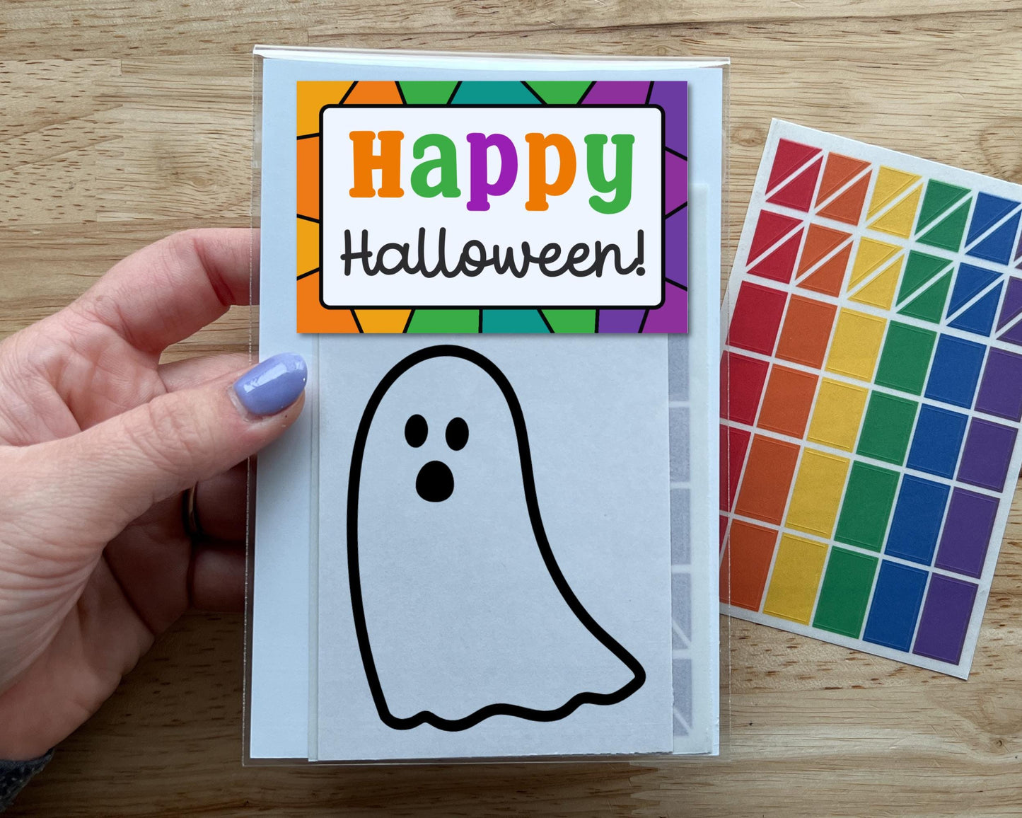 Mini Ghost Halloween Suncatcher Sticker Craft Kit