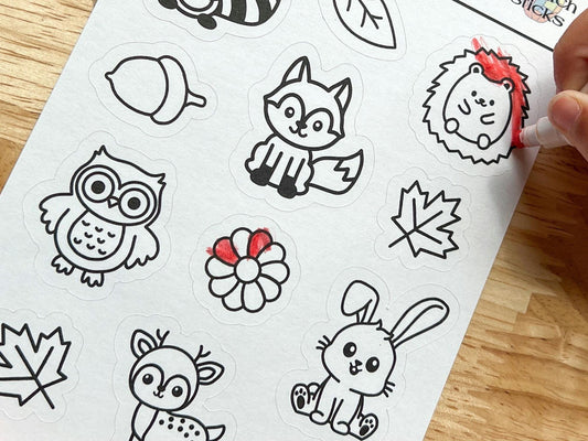 Woodland Color Your Own Stickers