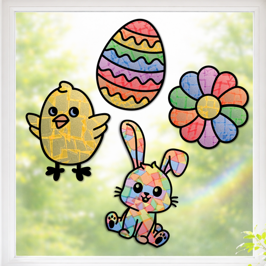 Easter Suncatcher Sticker Craft Kit, Set of 4