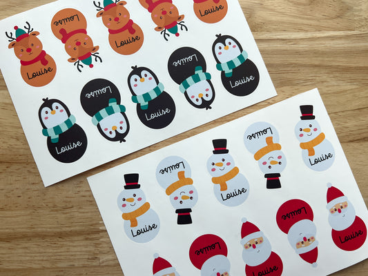 Personalized Christmas Character Gift Labels (Set of 20)