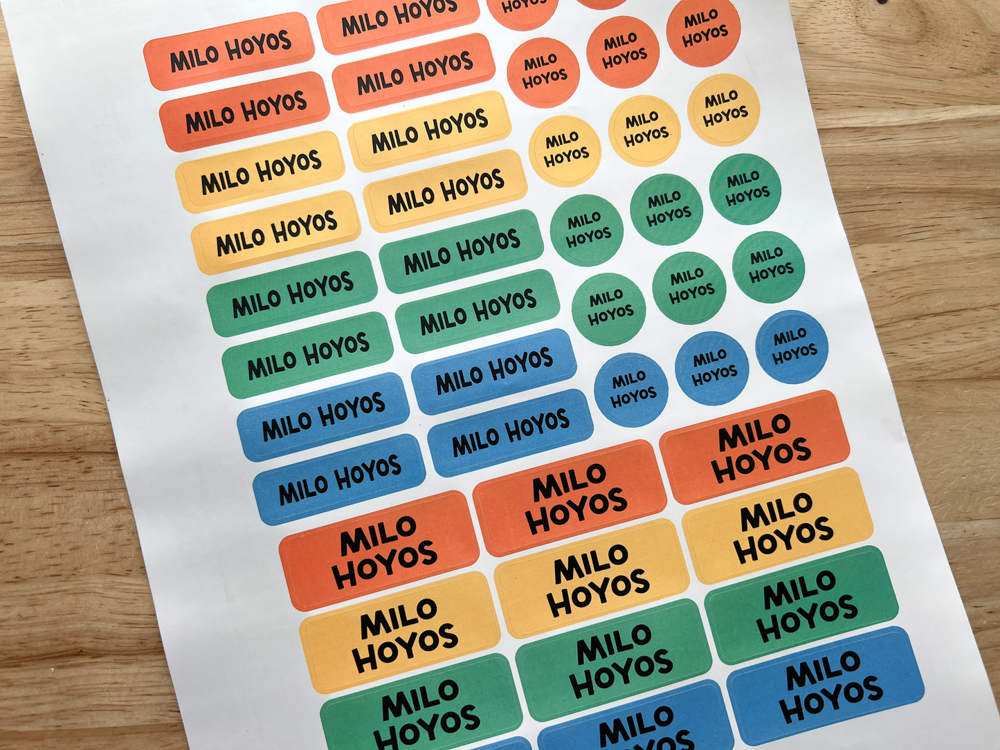 46 Mixed Size Waterproof Name Sticker Labels